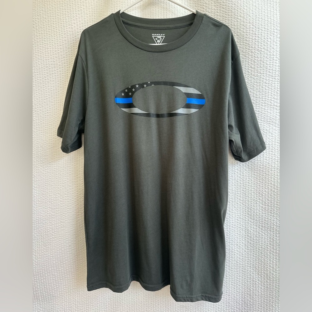 Oakley SI Thin Blue Line Ellipse T Shirt Men’s XL Gray Graphic Short Sleeve Tee